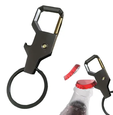 Edelstahl-Flesopener als Schlüsselanhänger, 10 cm, 20 g
