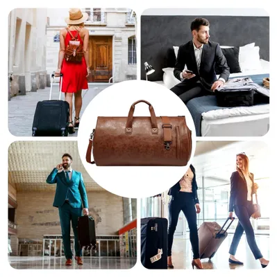 Produktbild von Reise-Dufflebag aus Kunstleder mit Schuhfach, wasserdicht, 2-in-1 für Damen und Herren
