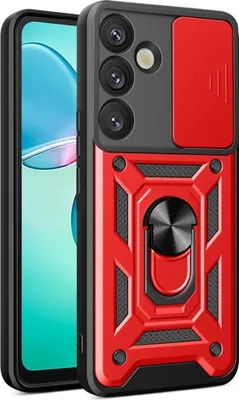 Produktbild von Samsung Galaxy A57 Hülle - Coverup Armor Ring Ständer Back Cover mit Kamera Schutz - Rot