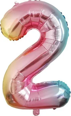Obrázok produktu pre Fóliový balón číslo 2, približne 80 cm, dúhovej farby