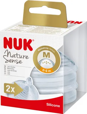 Immagine prodotto di Nuk Tettarella Natural Sense In Silicone 0-6 Mesi Misura Media 2 Pezzi