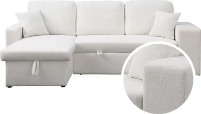 Immagine prodotto di Divano angolare trasformabile/reversibile "Axel" - 3 posti - Bianco