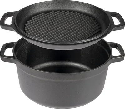 Produktbild von Browin Gusseisen-Topf Mit Pfanne, 3,5 L
