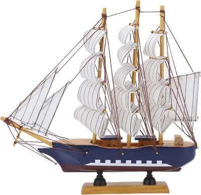 Obrázok produktu pre Model lode, plachetnica, drevo, živé farby, 30 cm, námorná dekorácia