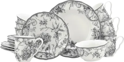 Produktbild von CreaTable, 24778, Adelaide Grau, Kombiservice 16-tlg, Porzellan