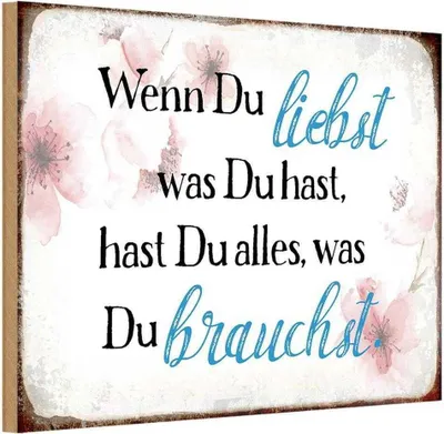 Produktbild von vianmo Holzschild 12x18 cm wenn du liebst was hast Spruch Zitat