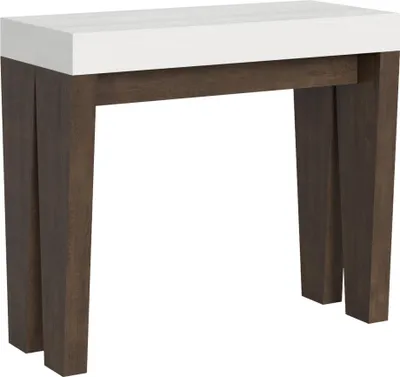Zdjęcie produktu dla ITAMOBY - Konsola rozkładana 90x40/300 cm Spimbo Mix Blat Frassino biała - Struktura Orzech