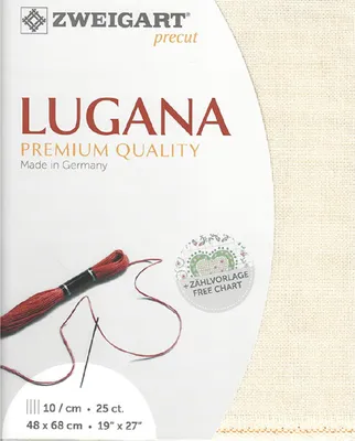 Produktbild von Zählstoff LUGANA Zweigart precut 25 ct. 3835 Farbe 99 hellbeige, 48x68 cm