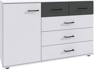 Produktbild von Kommode Kreta Sideboard 130x41x83cm weiß graphit