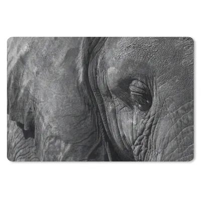 Produktbild von MuchoWow® Schreibtischunterlage Elefant - Tiere - Nahaufnahme - Schwarz-Weiß 60x40 cm - XXL Mauspad - Großes Mauspad