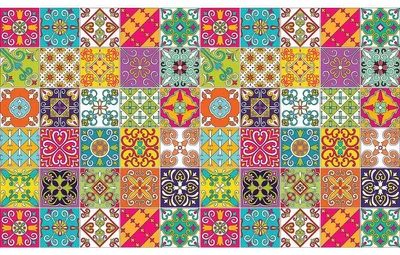 Zdjęcie produktu dla Samoprzylepne naklejki na płytki do kuchni i łazienki – 60 naklejek w stylu Azulejos Nicolo – 60 naklejek, 20 x 20 cm
