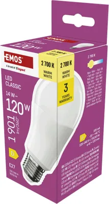LED žárovka Classic A60 / E27 / 14 W (120 W) / 1901 lm / teplá bílá