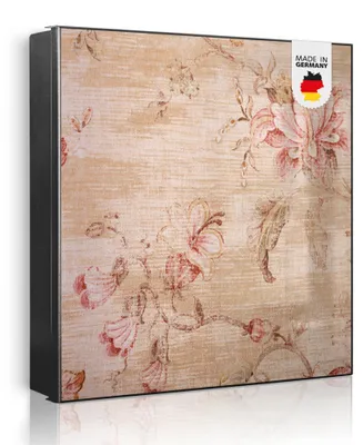 Zdjęcie produktu dla banjado metalowa szafka na klucze, duża 30x30 cm z 32 haczykami, może służyć jako tablica magnetyczna, czarny korpus, zawias po prawej stronie, Verschwindend [SKG1 11508]