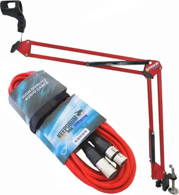 Produktbild von keepdrum NB35 RD Rot Gelenkarm mit 6m XLR Mikrofonkabel ROT