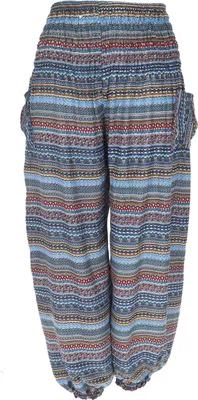 Produktbild von Luftige Pluderhose, Sommerhose, Yogahose - Blau/rot, Damen, Viskose, Hosen