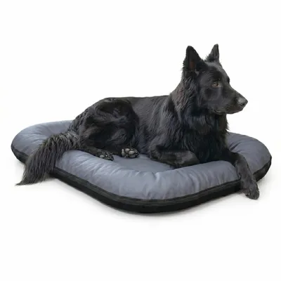Produktbild von 4L Textil ELLA Hundematratze aus Kunstleder, wasserabweisend, abwischbar, Bezug abnehmbar, für sehr große Hunde, 130x110 cm, Dunkelgrau