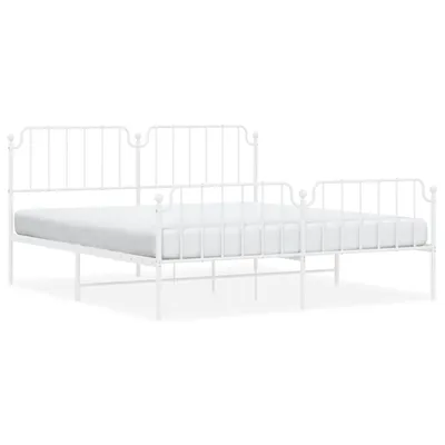 Produktbild von vidaXL Bettgestell mit Kopf- und Fußteil Metall Weiß 183x213 cm