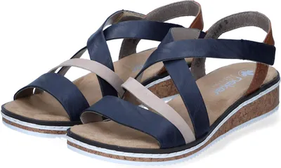 Obrázek produktu pro Boty Rieker dámské sandály na klínku sandály V3663, velikost:39 EU, barva:Blue