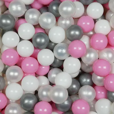 Produktbild von Spielzeugbälle ø7cm 500Stk. Weiß, Perlmutt, Silber, Puderrosa