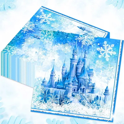 Servietten mit Schneeflockenmuster, 40 Stück, Papier, Einweg