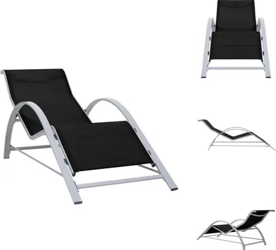 Produktbild von vidaXL Sonnenliege Textilene und Aluminium Schwarz -  Sonnenliegen