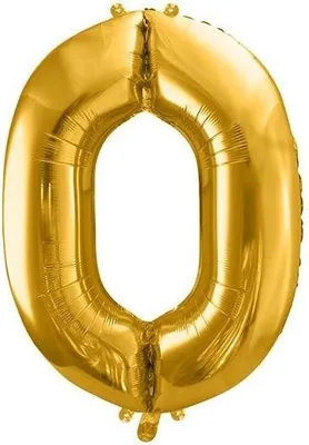 Image de Ballon en plastique nombre 0, 86cm, or