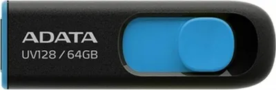 Produktbild von ADATA 64GB DashDrive UV128, 64 GB, USB 3.0, Slide, 21 mm, 69 mm, 9 mm