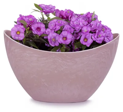 Produktbild von Hohe Pflanzschale oval Vintage alt-rosa 24 x 14 cm wetterfest