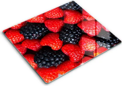 Zdjęcie produktu dla Deska kuchenna – 60 cm x 52 cm - Szklana deska do krojenia - Szkło hartowane – Antypoślizgowa - Maliny I Jeżyny