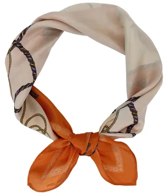 Productafbeelding van Omgoods - 100% Mulberry Zijde Sjaal met Grafisch Patroon 53 x 53 cm