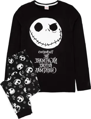 Produktbild von Nightmare Before Christmas - Schlafanzug mit langer Hose für Jungen NS7096 (128) (Schwarz/Weiß)