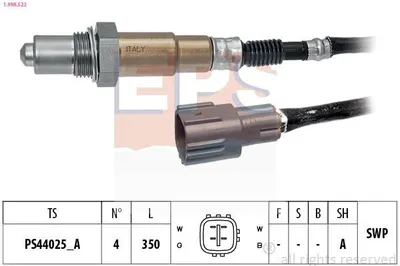 Produktbild von EPS 1.998.522 Beheizt Planarsonde Lambdasonde für TOYOTA Yaris Schrägheck (P9) 350mm