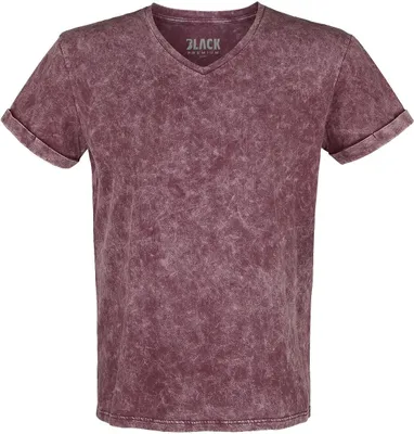 Produktbild von Black Premium by EMP Herren rotes T-Shirt mit Waschung XXL