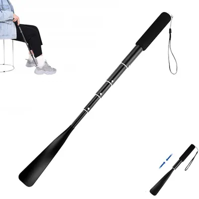 Produktbild von Schuhanzieher – 35 cm – Teleskop-Schuhanzieher – Verstellbar 38–95 cm – Anziehhilfe – Ausziehbarer Schuhlöffel – Für Senioren, Erwachsene & Kinder