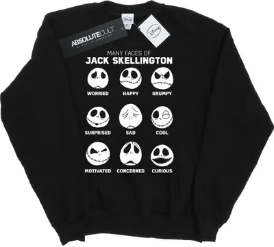 Produktbild von Disney - "Nightmare Before Christmas The Many Faces Of Jack" Sweatshirt für Herren BI42524 (L) (Schwarz)