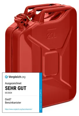 Produktbild von Oxid7® by BW Kraftstoffkanister Metall Benzinkanister 20 Liter - Rot RAL 3000 - UN-Zulassung - Hergestellt in Europa