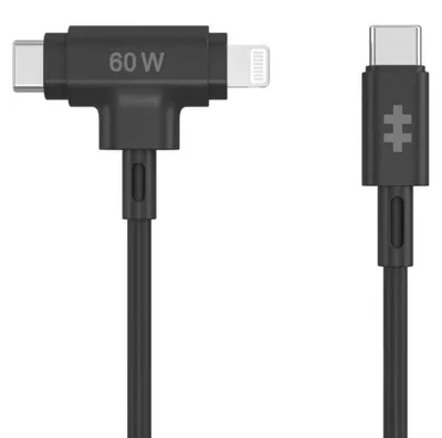 Produktbild von HYPER HyperJuice, 1,5 m, USB C, USB C/Lightning, USB 2.0, Schwarz