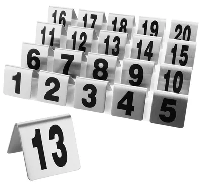 Immagine prodotto di Set di numeri da tavolo da 1 a 20, in acciaio inossidabile, per eventi e uso in ristoranti