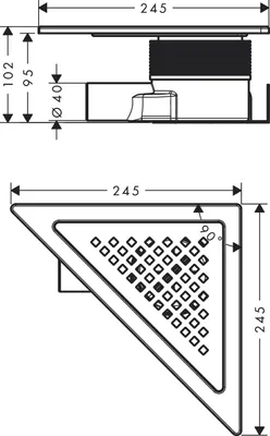 Produktbild von Hansgrohe 56252800 Komplettset Punkta.RainDrain Corn.