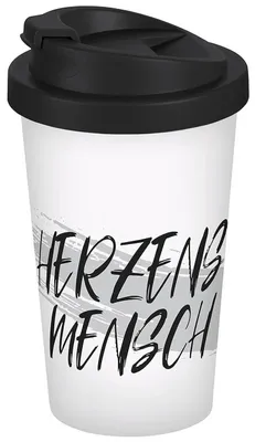 Produktbild von Coffee to go Becher Herzensmensch Brush 400ml