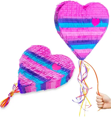 Produktbild von Pinata Party-Dekoration zum Befüllen mit Süßigkeiten für Kinder-Geburtstag Hochzeit Feier - (Herz)
