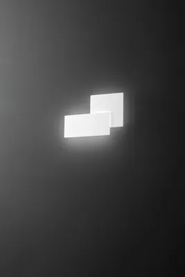 Produktbild von LED-Wandleuchte Serie 8222 aus Aluminium/Metall, mattweiß, 23 W, 1840 lm, 3000 K, 35x24x4,6 cm, modernes Design - Perenz
