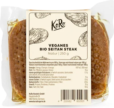 Produktbild von KoRo | VeganesSeitan Steak Natur 250 g