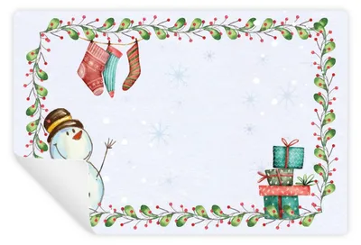 Produktbild von 25 Weihnachtsaufkleber Schneemann für Kinder - zum Beschriften 7,4 x 5,2 cm