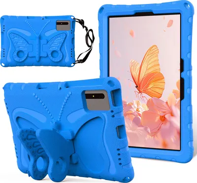 Immagine prodotto di Custodia per bambini per Xiaomi Redmi Pad 2 2025/Redmi Pad SE 11" 2023, custodia leggera in EVA anti-shock con tracolla e supporto a farfalla Blu