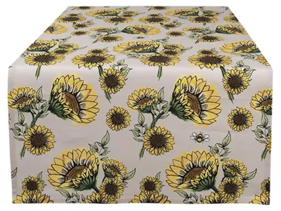 Obrázok produktu pre Clayre & Eef Bežec na stôl 50x140 cm Béžová žltá bavlna Slnečnice