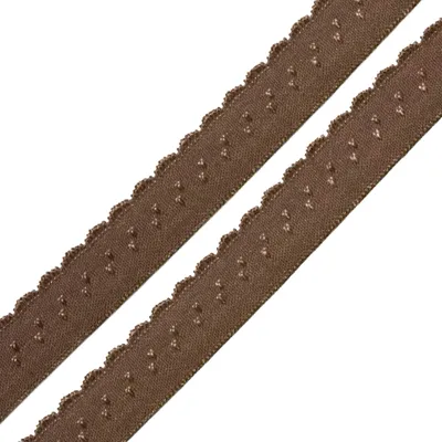 Wäschegummi Faltgummi Ziergummi 12mm Faltgummi ab 1m elastisches Einfassband Saumband macchiato