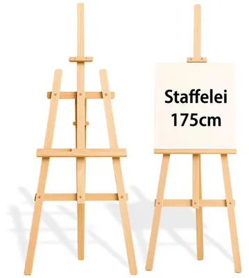 Produktbild von Staffelei Holz groß 175 cm Leinwand Ständer höhenverstellbar klappbar