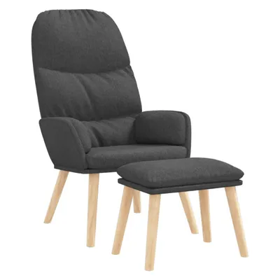 Immagine prodotto di vidaXL Poltrona relax con sgabello in tessuto grigio scuro