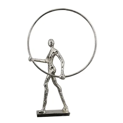 Produktbild von Casablanca by Gilde Dekofigur Skulptur Gym antik silberfarben H. 55 cm,15822